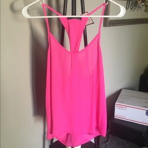 Boutique pink twist back tank!